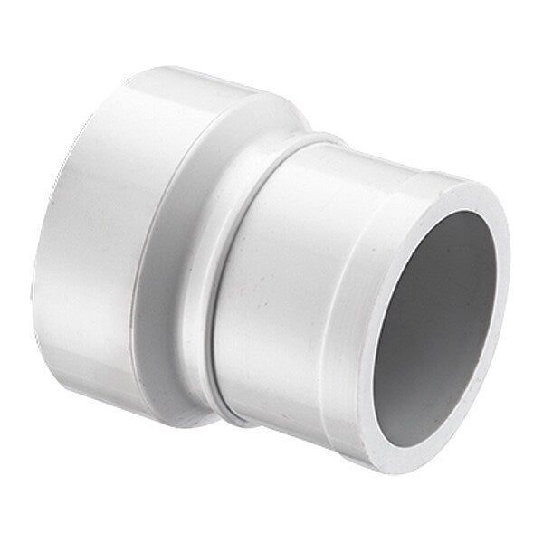 PVC No Hub Adapter, Socket x Spigot, 4 in Pipe Size