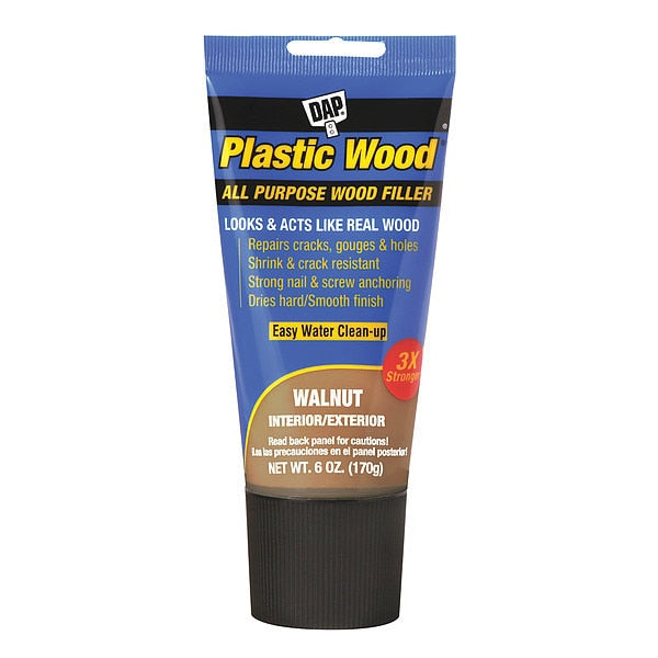 Wood Filler 6 oz Size, Tube Walnut Plastic Wood