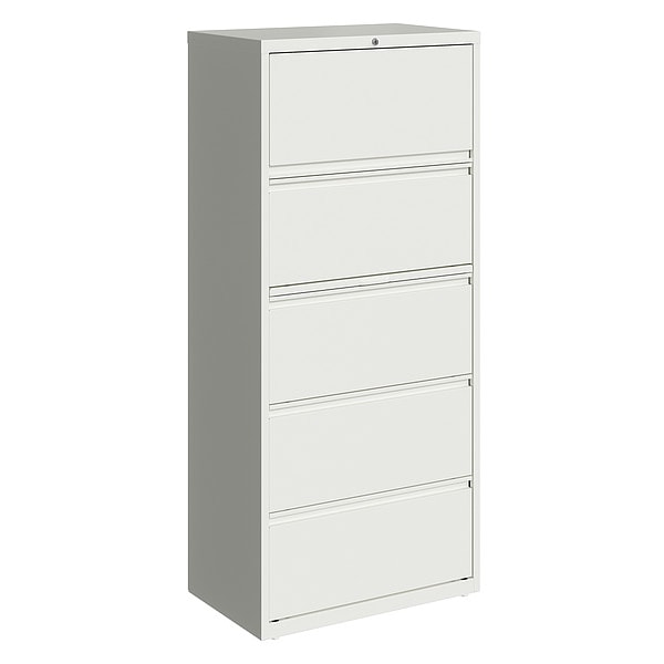 5 Drawer Lateral File Cabinet, White, Legal/Letter
