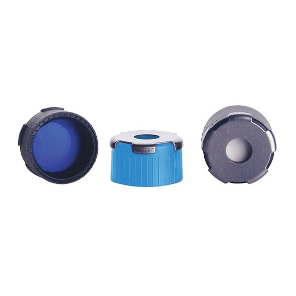 Cap, 18 mm Dia, Blue, PK100