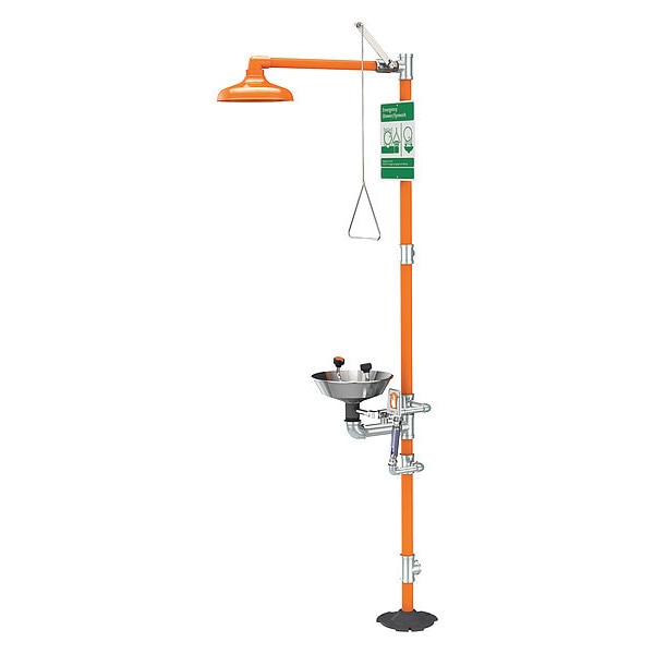 Shower with Eye Wash, Galvanized Pipe