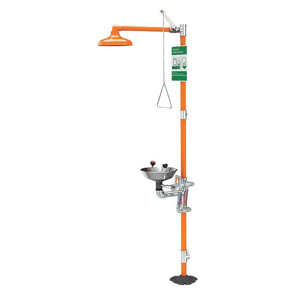 Shower with Eye Wash, Galvanized Pipe