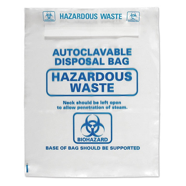 Biohazard Bag, 26 in L, 12 1/4 in W, PK200