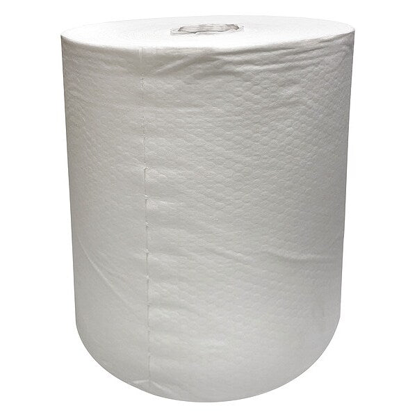 Dry Wipe Roll, White, Wood Pulp, 500 Wipes, 7 in x 10 in
