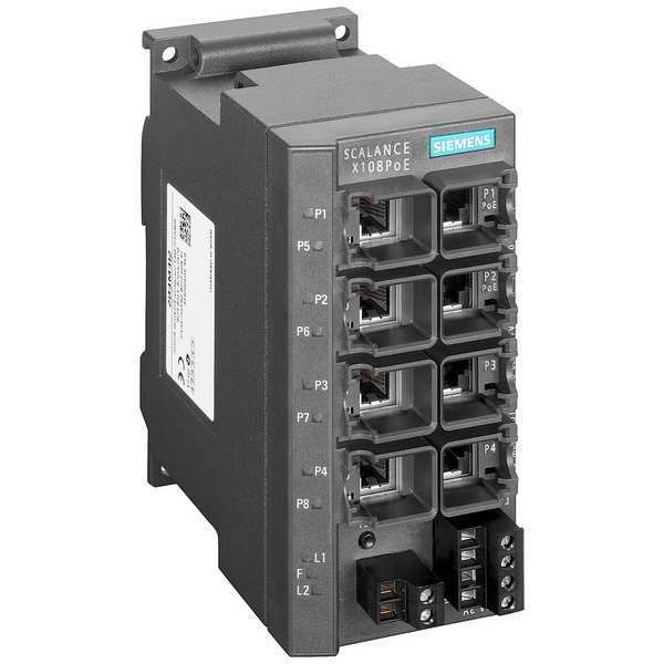 SCALANCE X108PoE unmanaged IE switch, 2x