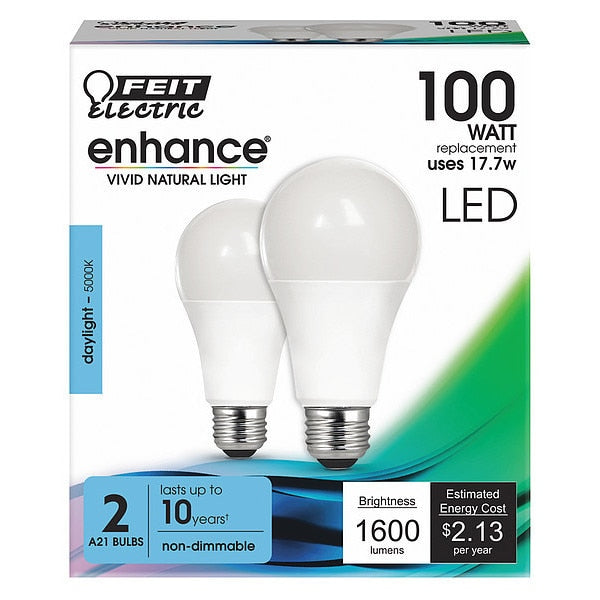 LED, 17.7 W, A21, Medium Screw (E26), PK2