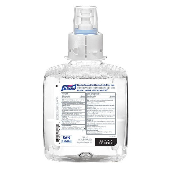 Hand Sanitizer, Cartridge, Foam, 1200mL, PK4