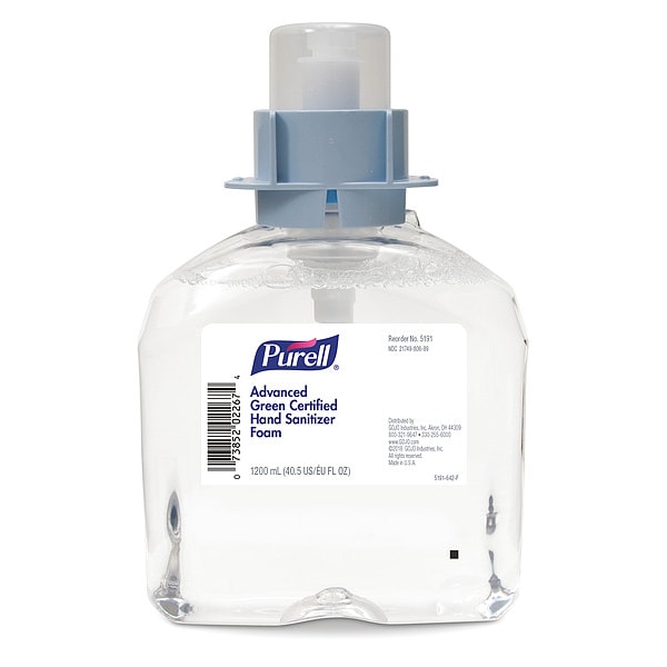 Hand Sanitizer, Cartridge, Foam, 1200mL, PK4