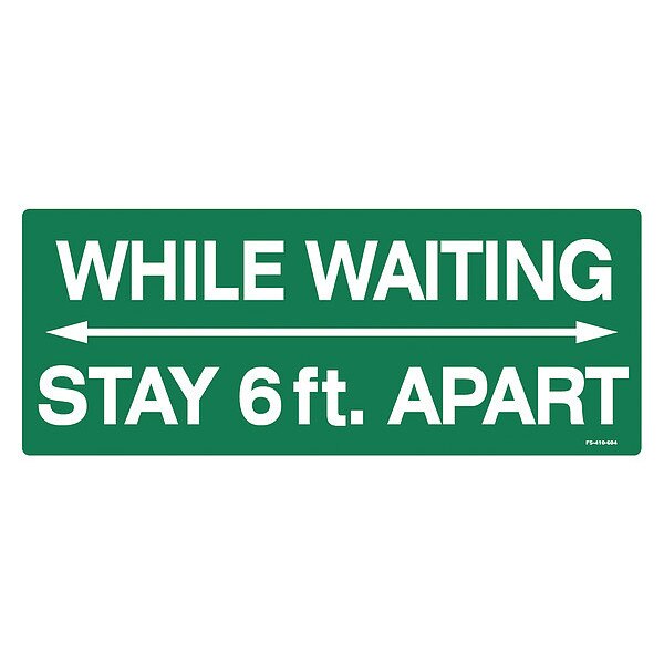 Floor Sign, 4 in H, 10 in W, Vinyl, English, FS-410-604