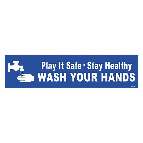 Floor Sign, 6 in H, 24 in W, Vinyl, English, FS-624-408