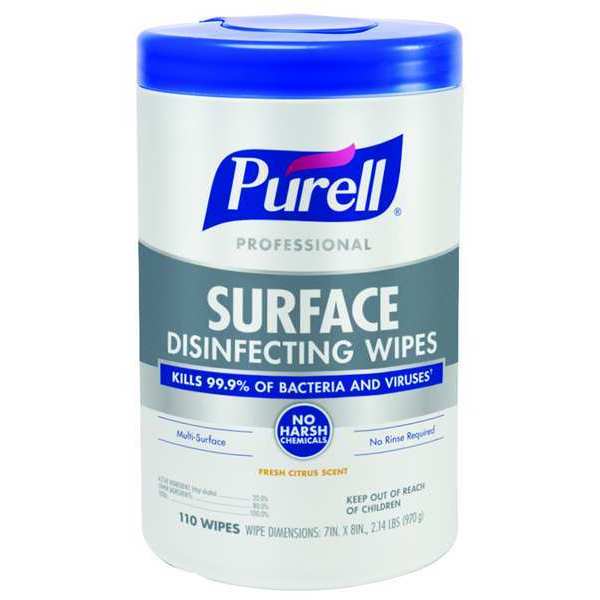 Professional Surface Disinfecting Wipes, 110ct Canister, 7