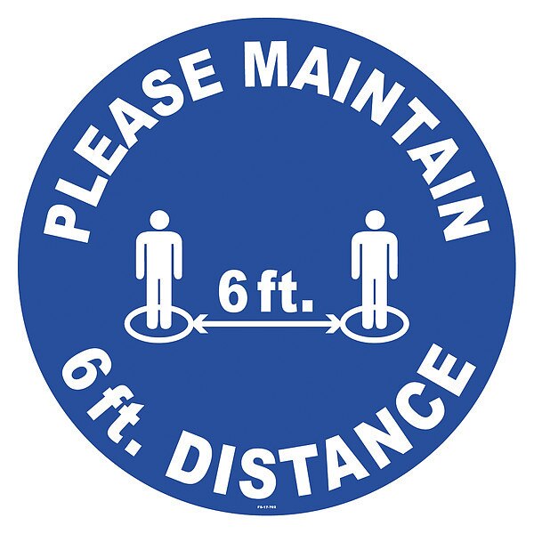 Floor Sign, 17 in H, 17 in W, Vinyl, English, FS-17-702