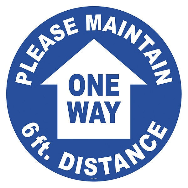Floor Sign, 17 in H, 17 in W, Vinyl, English, FS-17-711