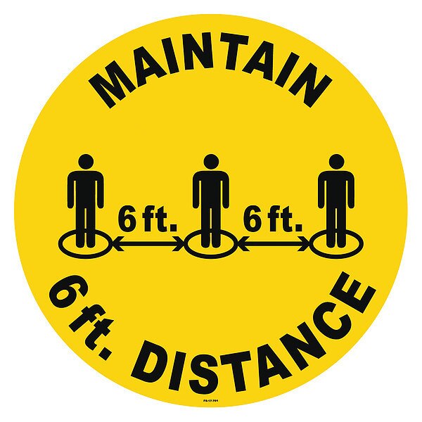 Floor Sign, 17 in H, 17 in W, Vinyl, English, FS-17-701