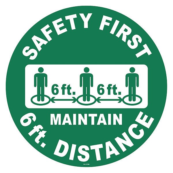 Floor Sign, 17 in H, 17 in W, Vinyl, English, FS-17-706