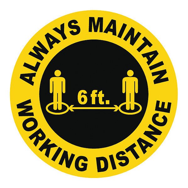 Floor Sign, 8 in H, 8 in W, Vinyl, English, FS-8-508