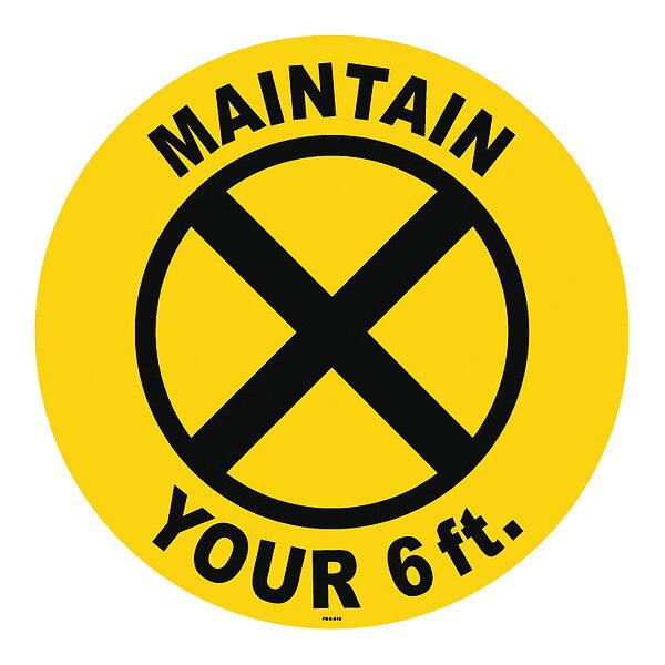 Floor Sign, 8 in H, 8 in W, Vinyl, English, FS-8-510