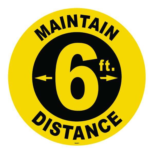 Floor Sign, 8 in H, 8 in W, Vinyl, English, FS-8-511