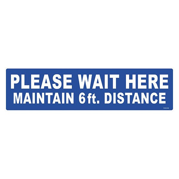 Floor Sign, 6 in H, 24 in W, Vinyl, English, FS-624-402