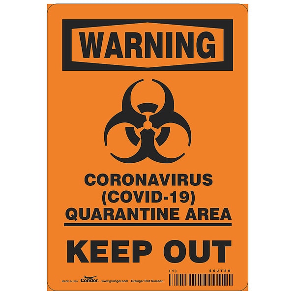 Coronavirus Quarantine Area Sign, 7