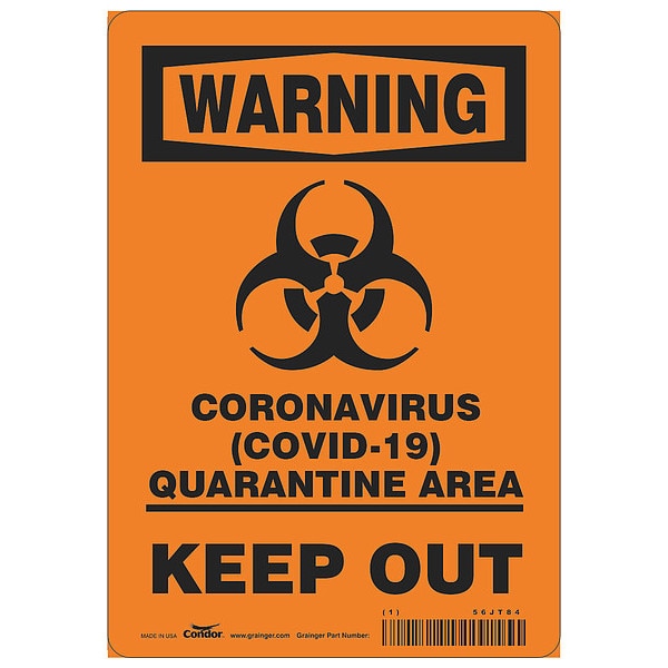 Coronavirus Quarantine Area Sign, 7