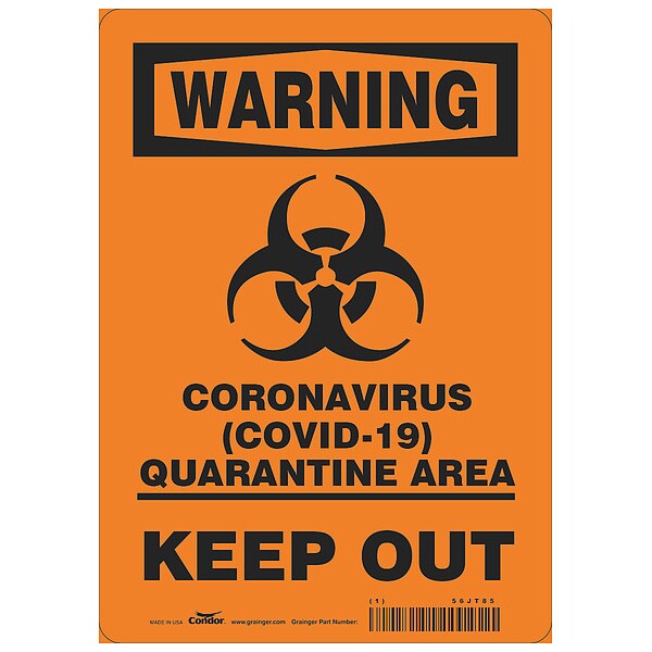 Coronavirus Quarantine Area Sign, 10