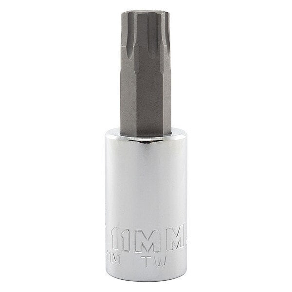11 mm Tip, Socket Bit, Metric 1/2 in Drive