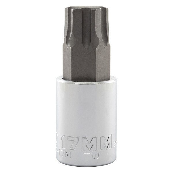 17 mm Tip, Socket Bit, Metric 1/2 in Drive