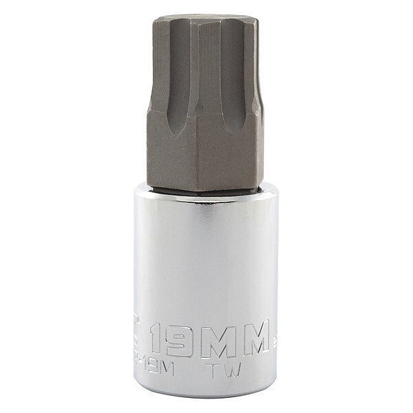 19 mm Tip, Socket Bit, Metric 1/2 in Drive