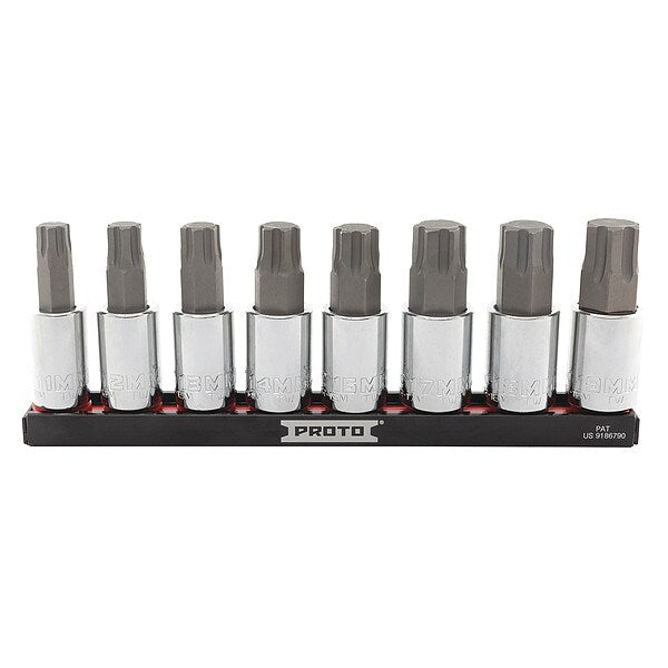 1/2 in Drive Socket Bit Set, Metric, 8 pcs
