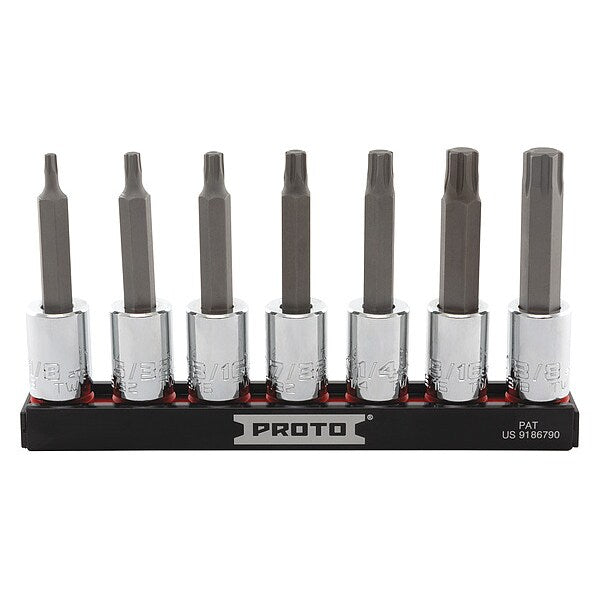 3/8 in Drive Socket Bit Set, SAE, 7 pcs