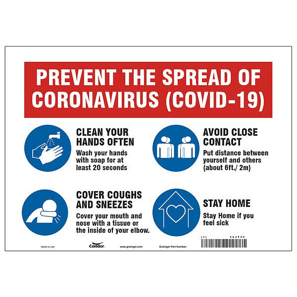 Prevent The Spread Of Coronavirus Sign, 14