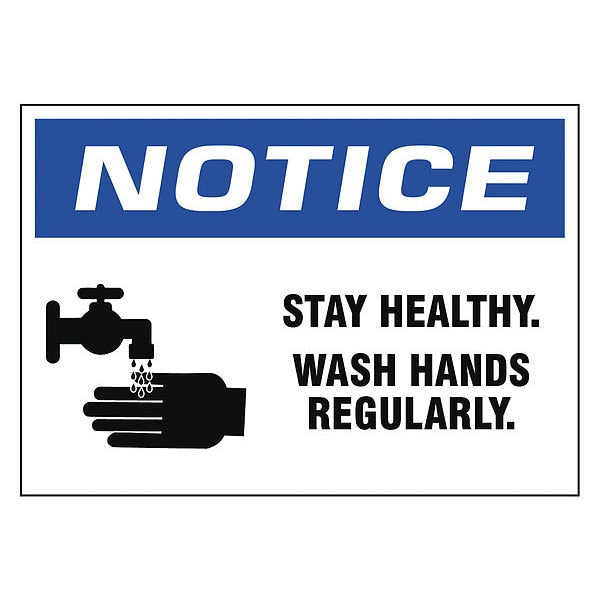 Adhesive Safety Sign, 7 in Height, 10 in Width, Vinyl, English