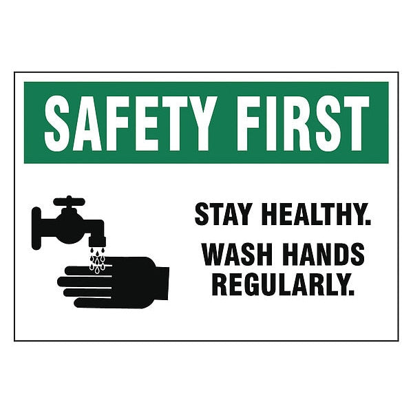 Adhesive Safety Sign, 7 in H, 10 in W, Vinyl, English, S511-710-V