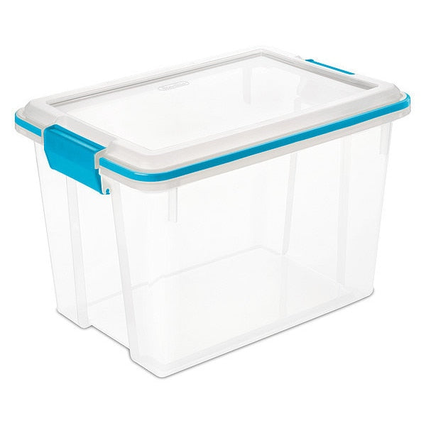 Storage Tote, Clear, Polypropylene, 16 1/8 in L, 11 1/4 in W, 10 7/8 in H, 5 gal Volume Capacity