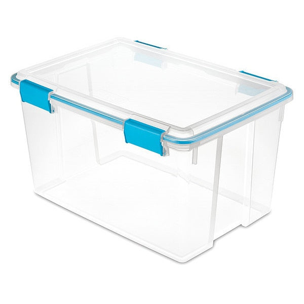 Storage Tote, Clear, Polypropylene, 22 1/2 in L, 16 in W, 12 3/4 in H, 13.5 gal Volume Capacity
