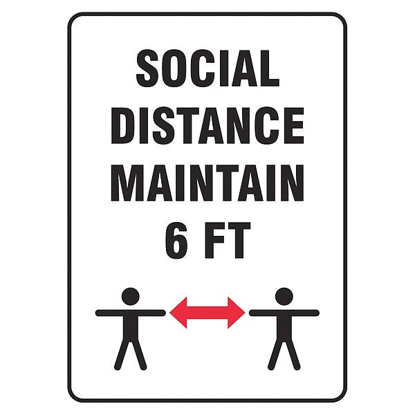 Social Distance Maintain 6 ft Sign, 10