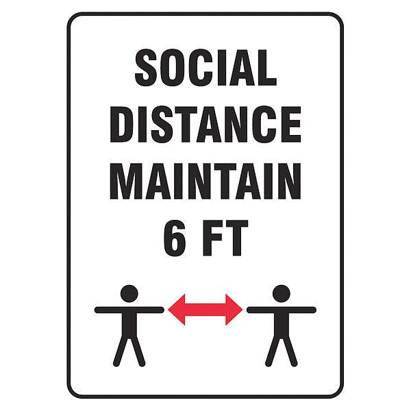 Social Distance Maintain 6 ft Sign, 7