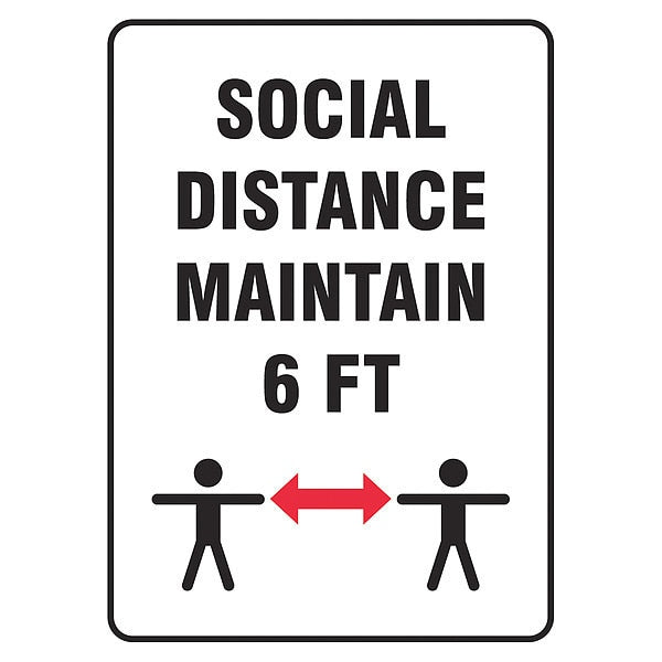 Social Distance Maintain 6 ft Sign, 7