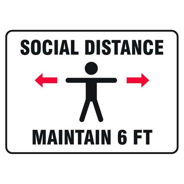 Social Distance Maintain 6 ft Sign, 10