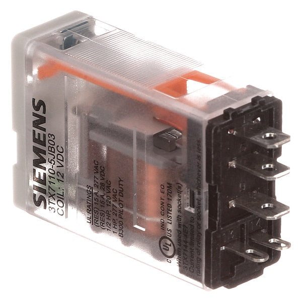 Plug In Relay, 12V DC Coil Volts, Square, 5 Pin, SPDT