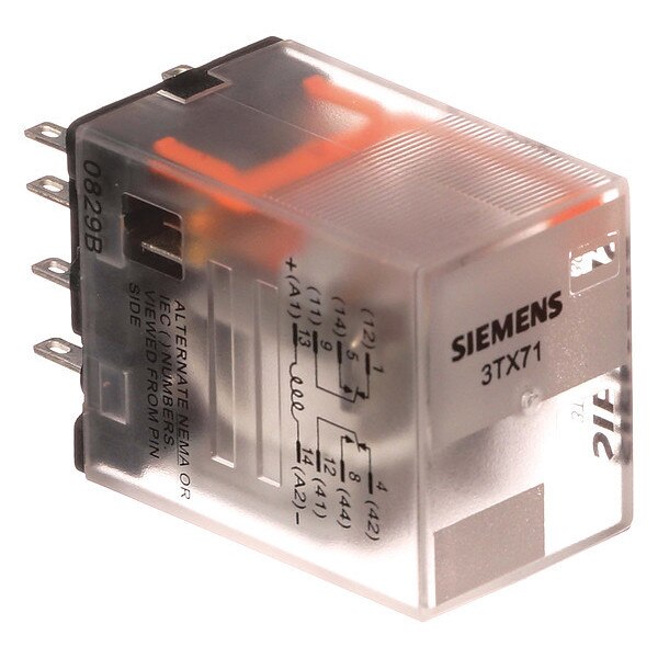 Plug In Relay, 12V DC Coil Volts, Square, 8 Pin, DPDT