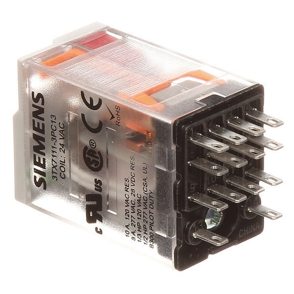 Plug In Relay, 24V AC Coil Volts, Square, 14 Pin, 4PDT