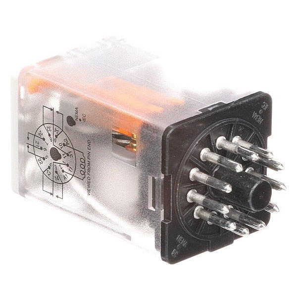 Plug In Relay, 24V AC Coil Volts, Octal, 11 Pin, 3PDT