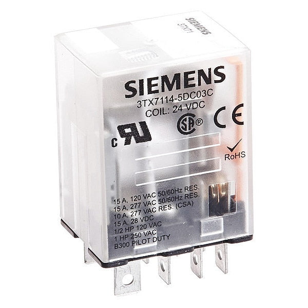 Plug In Relay, 24V DC Coil Volts, Square, 8 Pin, DPDT