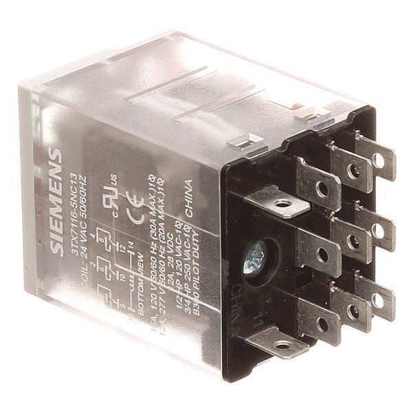Plug In Relay, 24V AC Coil Volts, Square, 11 Pin, 3PDT