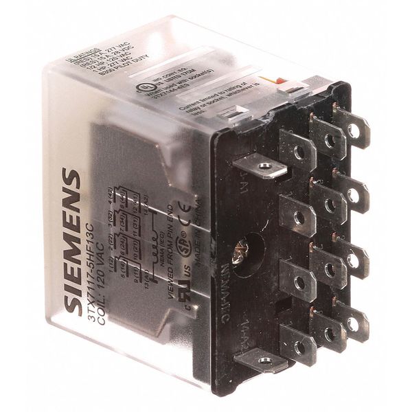Plug In Relay, 120V AC Coil Volts, Square, 14 Pin, 4PDT