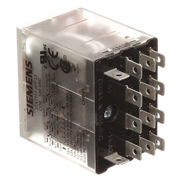 Plug In Relay, 120V AC Coil Volts, Square, 14 Pin, 4PDT