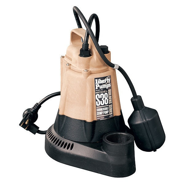 Submersible Sump Pump, HP 1/3,115V, 60 Hz