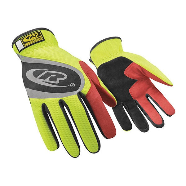 Mechanics Gloves, 13, High-Visibility Yellow